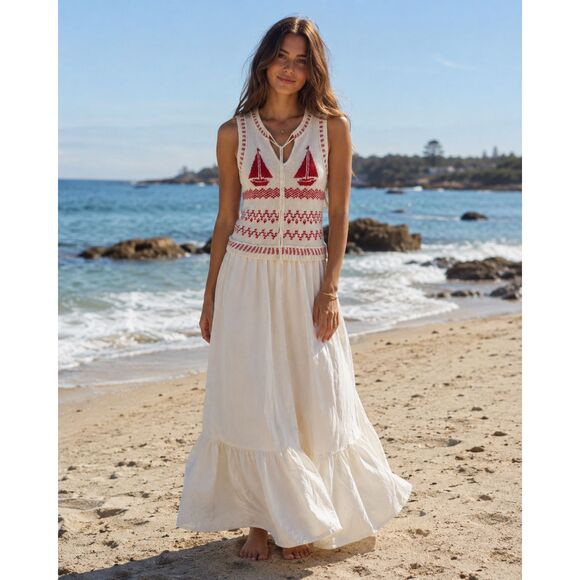 Moon River Dresses & Skirts - Tuckernuck Moon River Sailboat Maxi Dress Size S Nautical $158 Retail